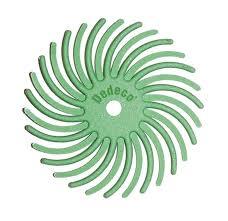 Sunburst® Radial Bristle Discs, 7/8", green - 1 micron, pkg 12