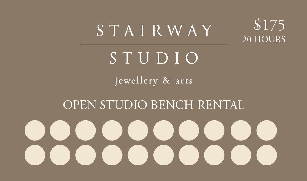 Open Studio Bench Rental - 20 hour punch card