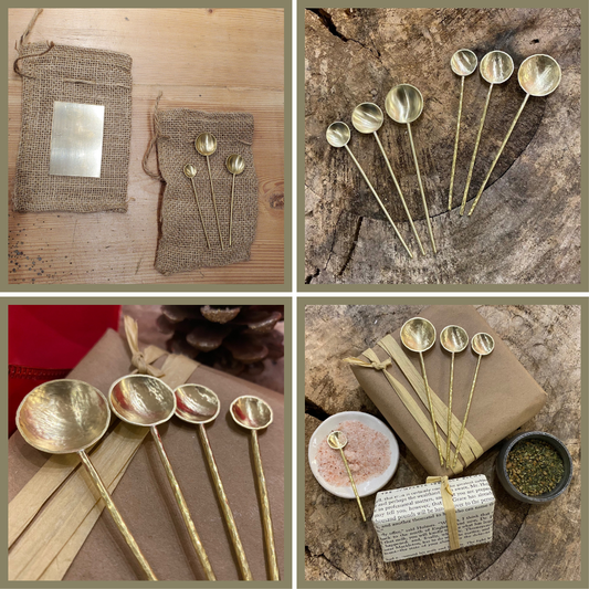 Salt, Coffee & Spice Brass Spoon