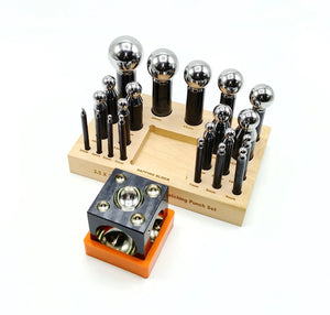 Dapping 21-Punch and Block Set, wooden stand